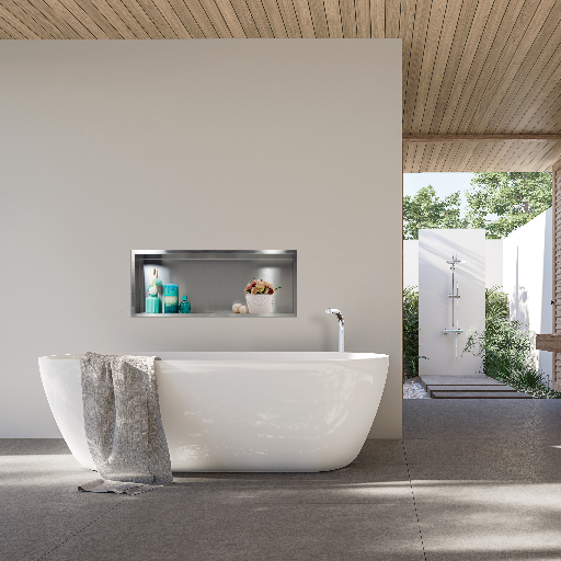 Nicchia doccia 60x30 cm nero acciaio inox telaio da incasso Nicchia a muro Piatto doccia LuxeBath