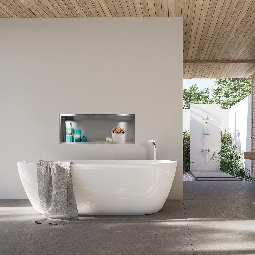 Nicchia doccia 60x30 cm nero acciaio inox telaio da incasso Nicchia a muro Piatto doccia LuxeBath Nicchia doccia 60x30 cm nero acciaio inox telaio da incasso Nicchia a muro Piatto doccia LuxeBath