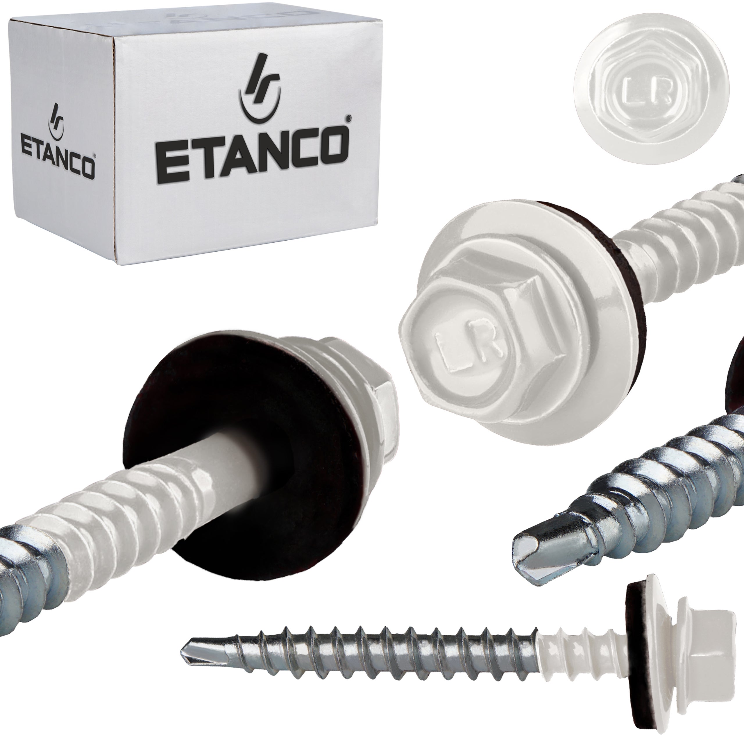 Wkręty farmerskie Etanco GTF2 Z14 malowane RAL 9010 4,8x50 mm 100szt