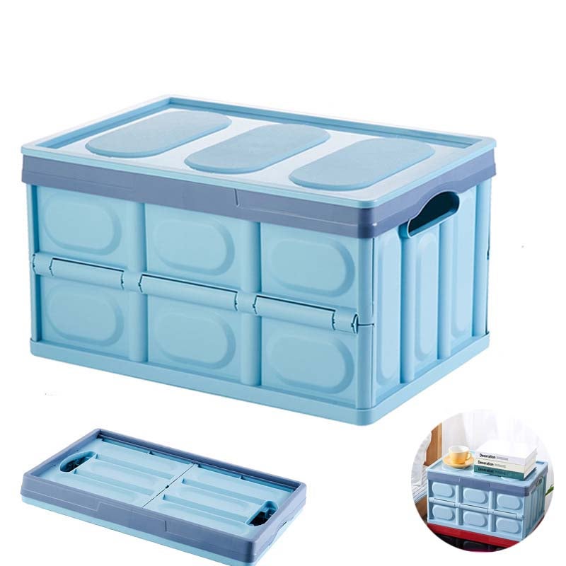 Contenitori pieghevoli, impilabili, 30 l, organizer multifunzione per auto, per abbigliamento, generi alimentari, snack, scarpe