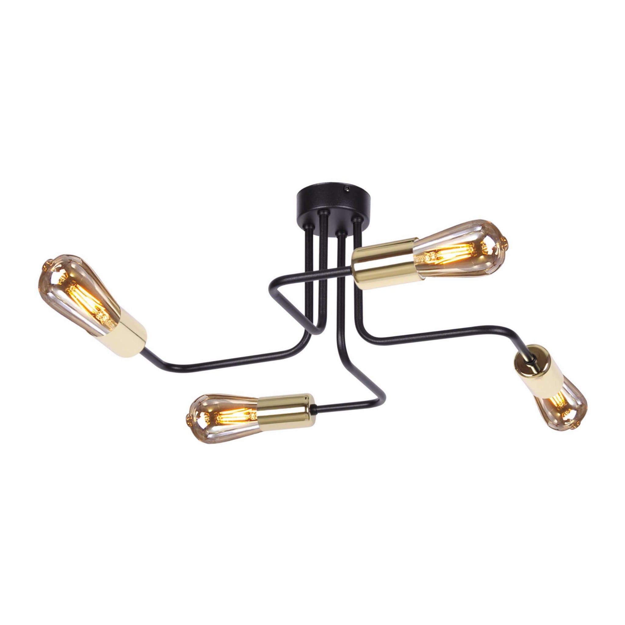 Lampa sufitowa Kuga czarna 4xE27x60W wym: 22 x 52 x 52 cm metal Kaja