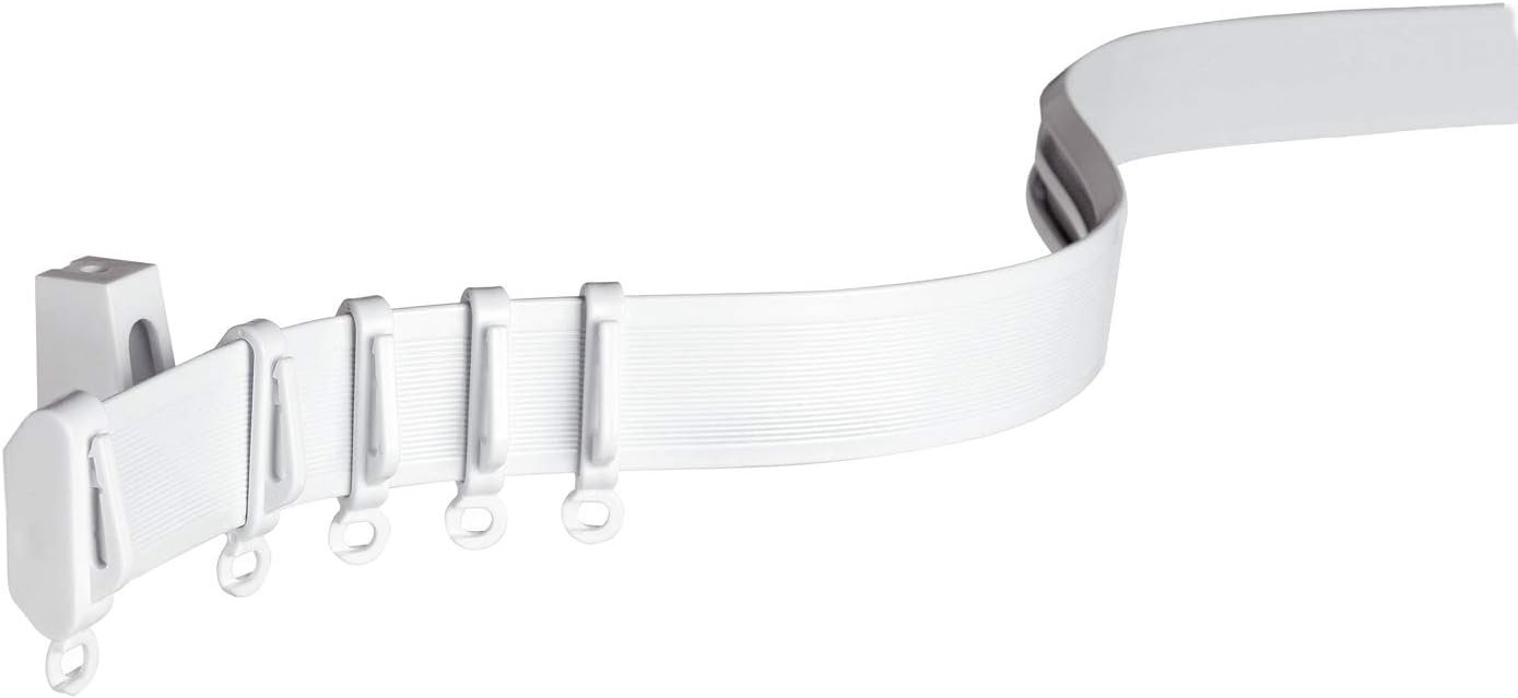 Szyna do zasłon Flexline, akcesoria w zestawie, długość 400 cm, wysokość szyn 29 mm, tworzywo sztuczne, biała