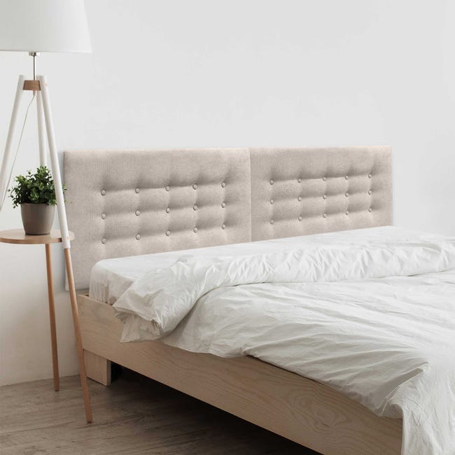 DHOME Testiera in lino naturale con bottoni testiera imbottita per letto camera moderna di tendenza (Beige, 105cm) | Leroy Merlin DHOME Testiera in lino naturale con bottoni testiera imbottita per letto camera moderna di tendenza (Beige, 105cm) | Leroy Merlin