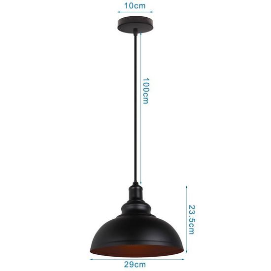COUNT - 2pcs Rétro Lustre Suspension E27 Ø29cm Luminaire Style ...