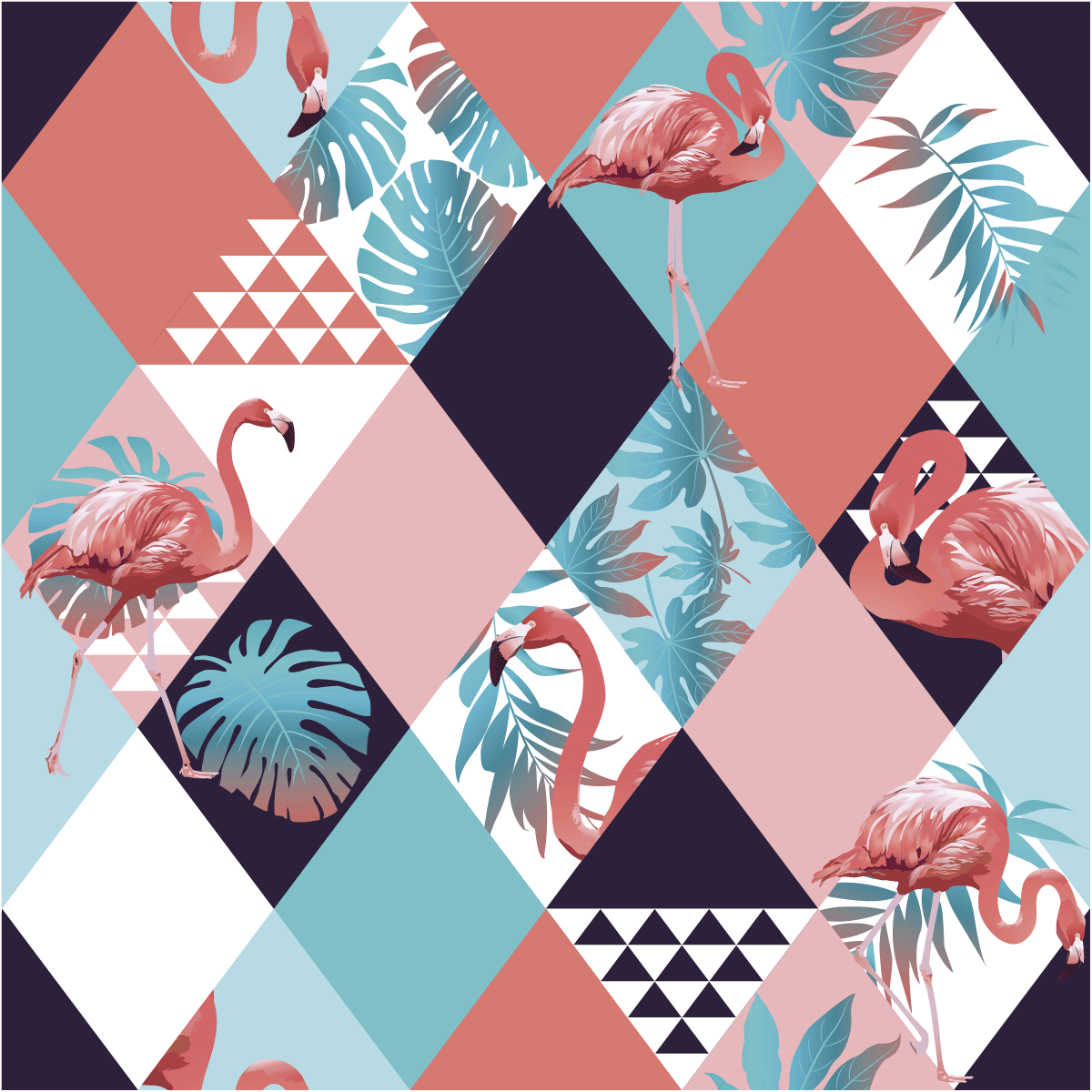 Adesivo carta da parati tropicale Malaisia - Sticker adesivo - adesivi murali - 60x60cm - 2