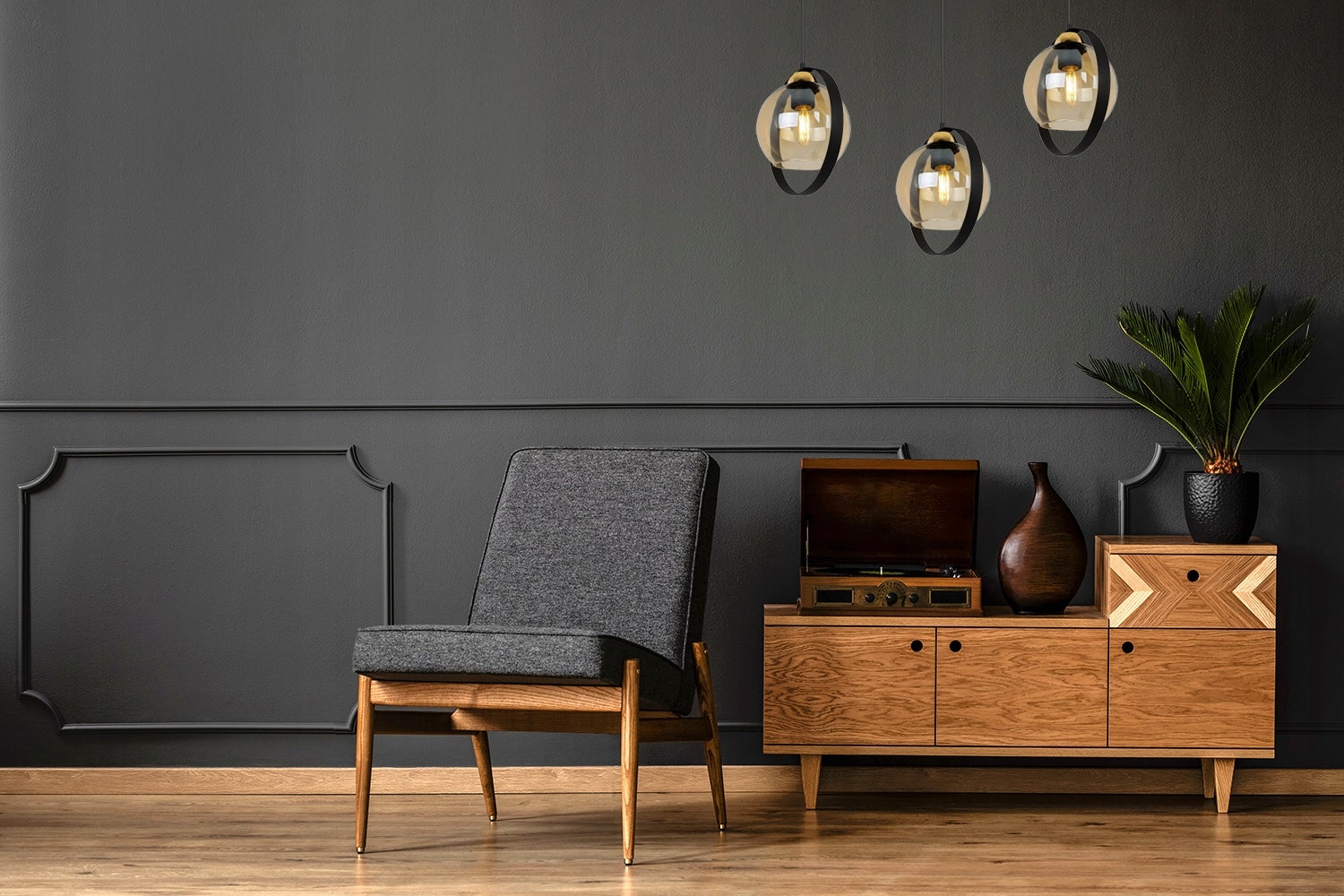 Lampa sufitowa wisząca Ring Haga modern 1xE27 abażur pierścień złoty Light Home LH - 6