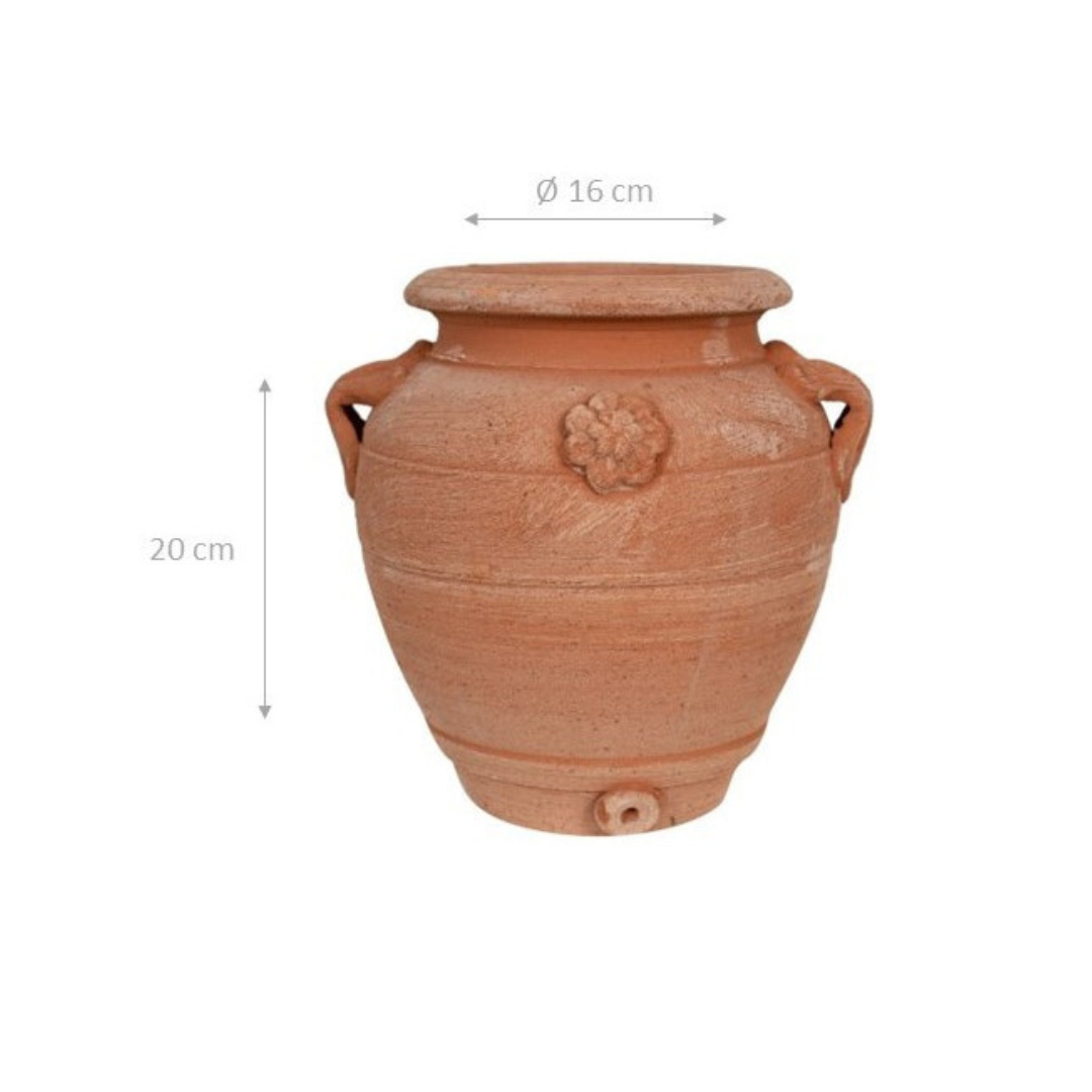 BISCOTTINI Set de 2 Jarres en Terre Cuite Toscane 16x20cm - Vases Décoratifs pour Jardin - Pots pour Petites Plantes d'Intérieur - 2