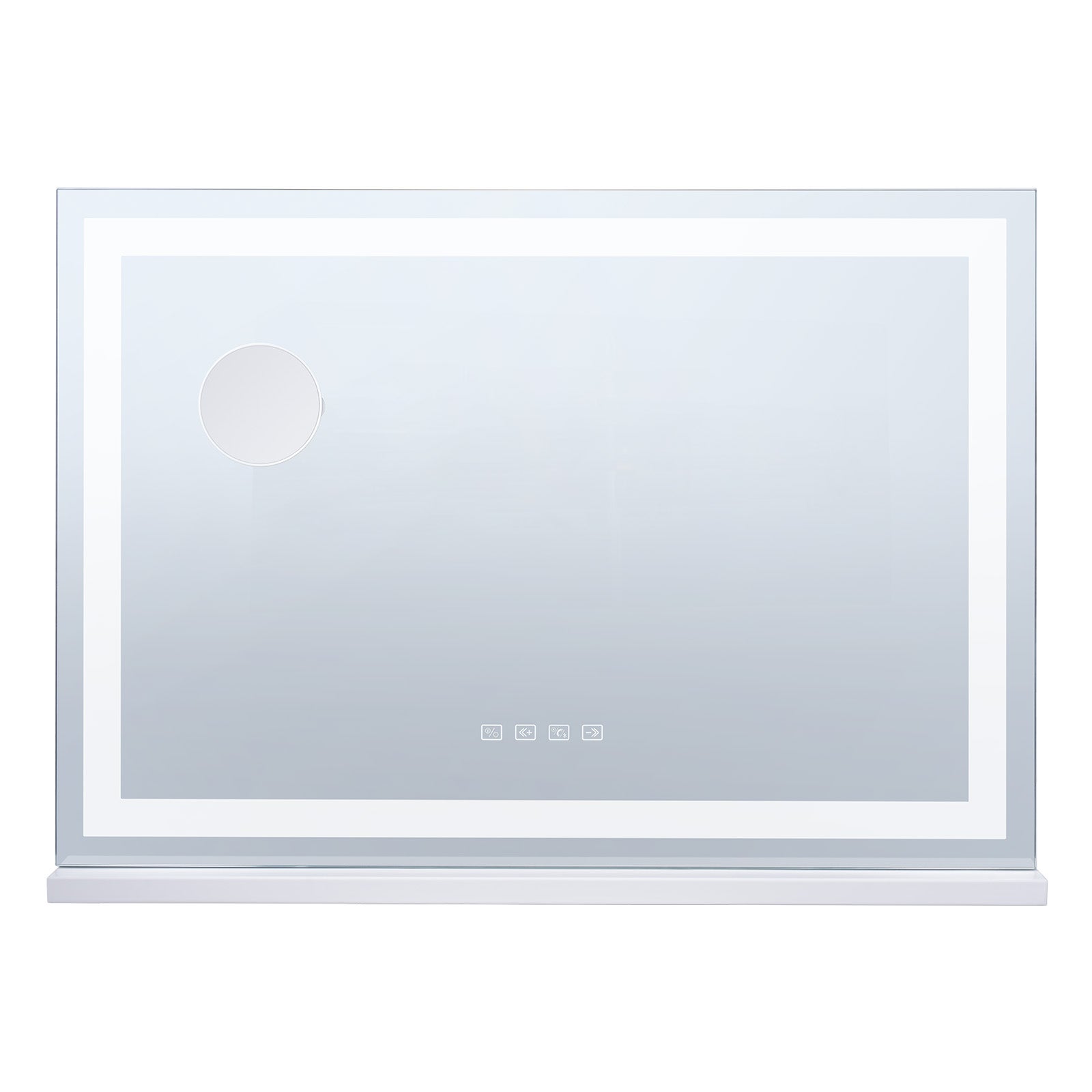 Espelho de Maquiagem Hollywood,VEVOR 3 Modos de Cor,Luz LED Estúdio Cosmético,Aumento 5X,Bluetooth,USB,Controle Tátil,Suporte,797x547 mm - 9