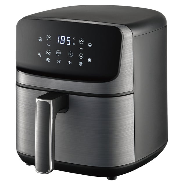 Freidora de Aire sin Aceite de 6 L, Air Fryer Caliente, Pantalla Digital, Temperatura Ajustable 80-200°C, Temporizador 60 min