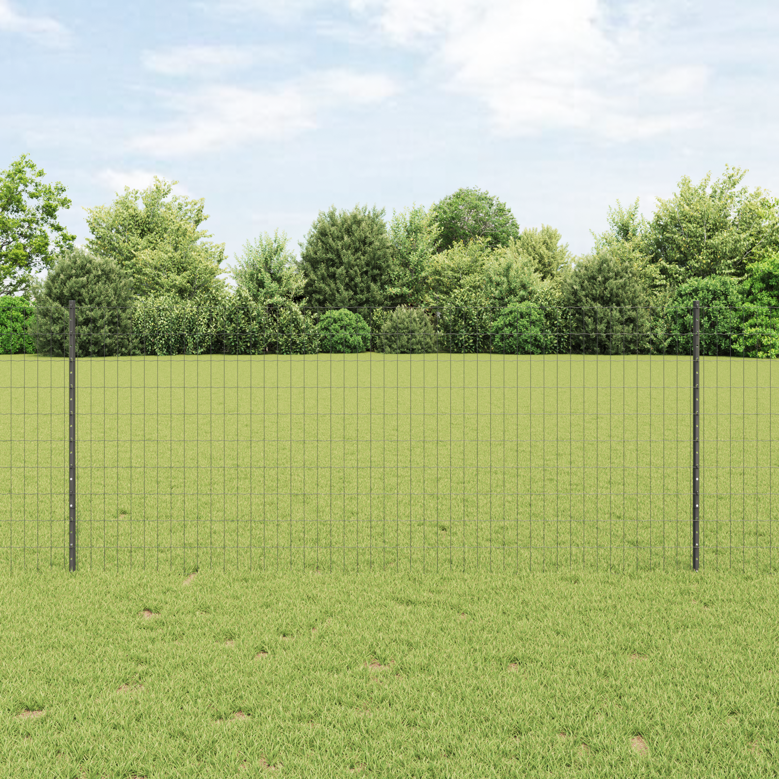 Ogrodzenie z słupkiem Szary vidaXL
