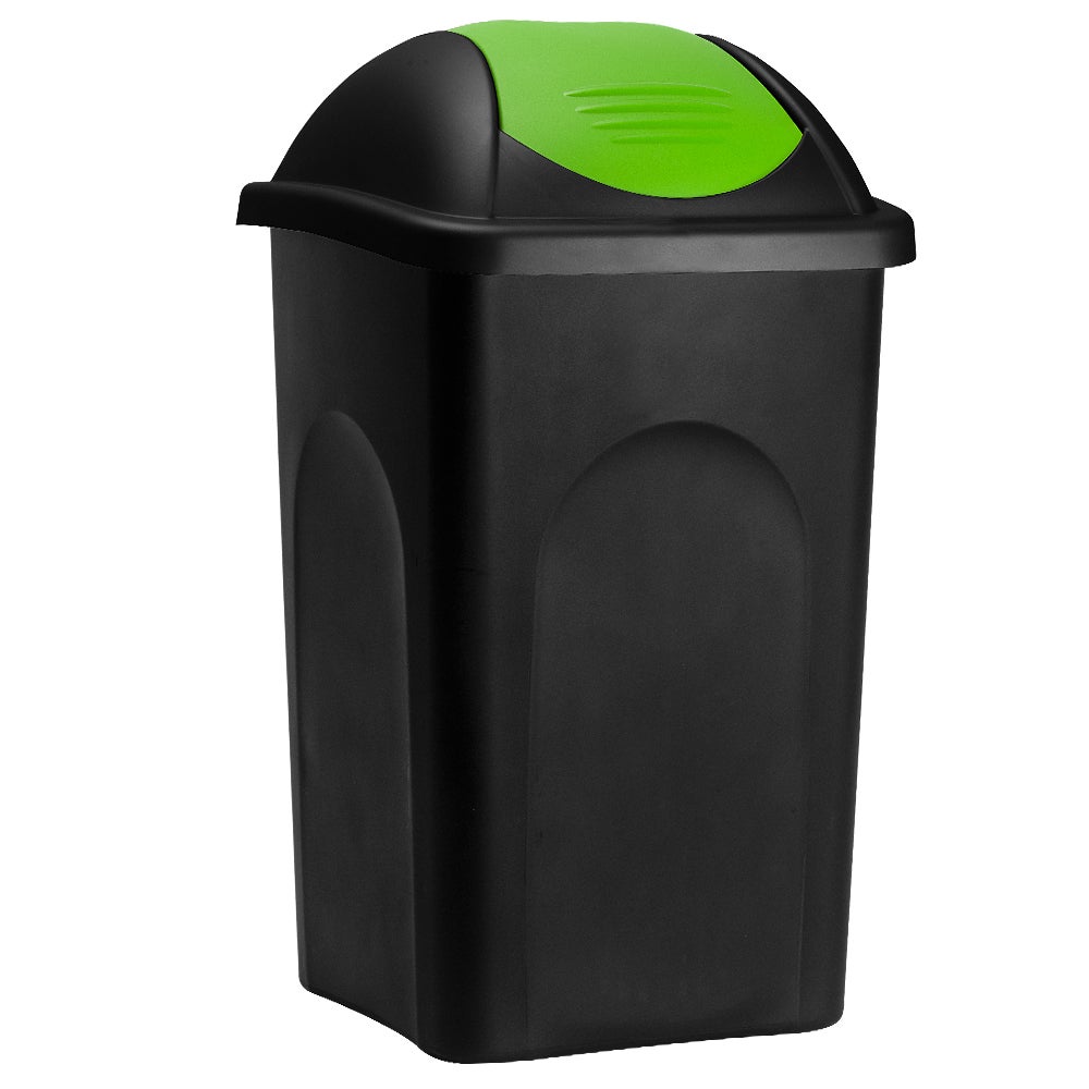 Pattumiera con coperchio scorrevole grigio plastica 50l