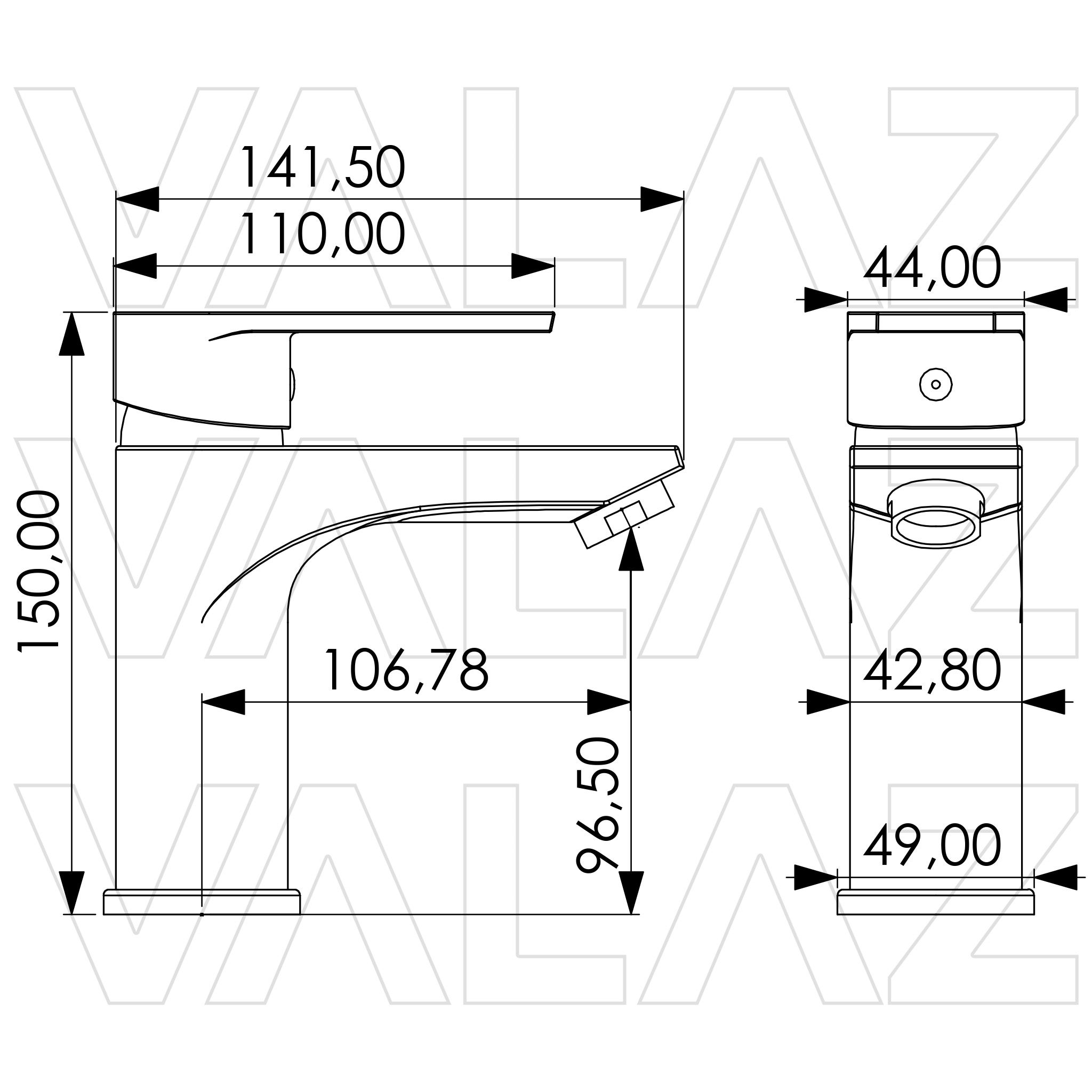 Valaz Robinet de lavabo monocommande chromé - Série Magro - 2