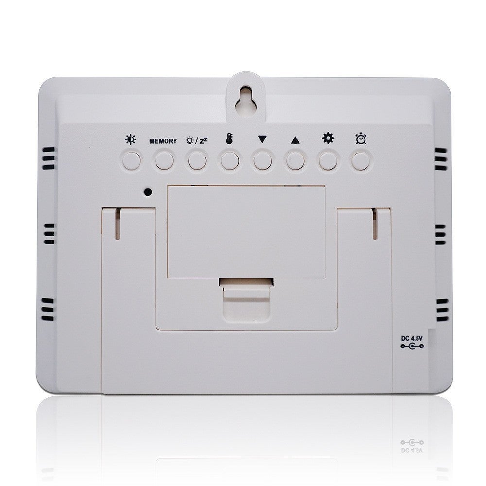 Stazione meteorologica digitale wireless con sensore esterno, termometro interno ed esterno, ora, temperatura, umidità, barometro e sveglia. - 3