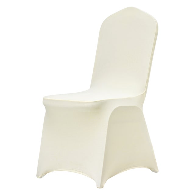 Housses chaise extensible,SucceBuy ajustement universel amovibles et lavables,50 pièces blanc ivoire pour diverses occasions comme mariages et fêtes