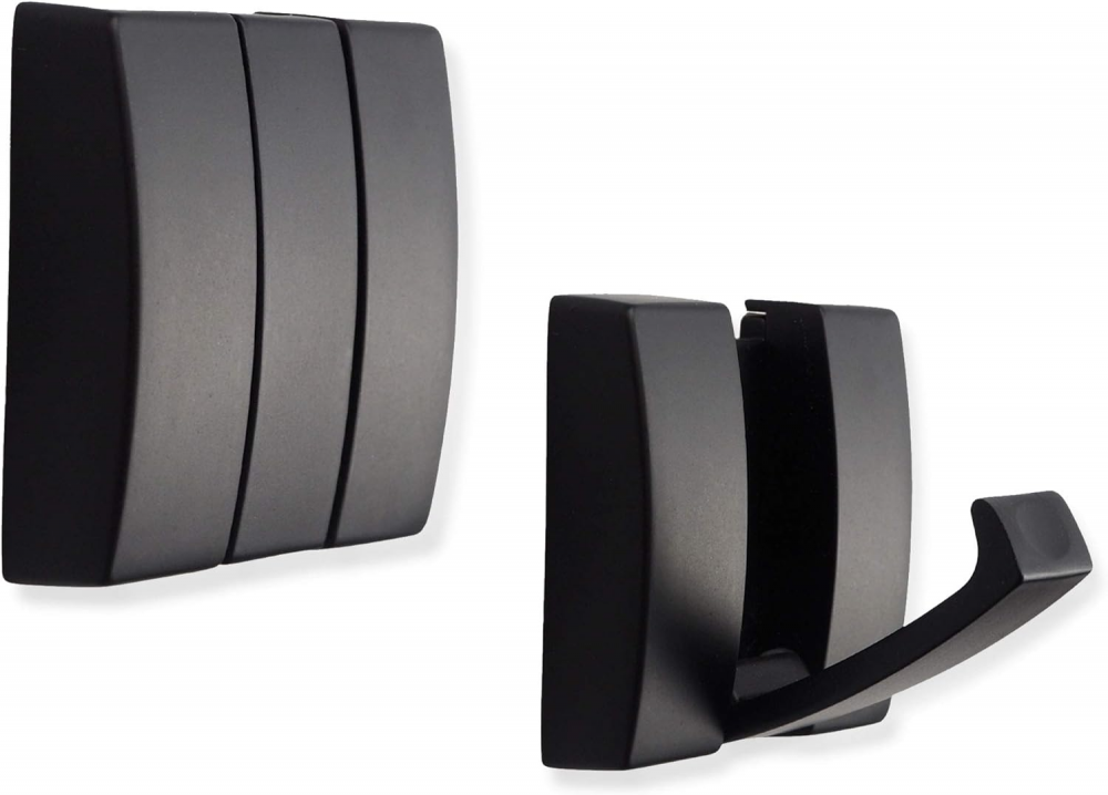 Składane wieszaki na ubrania, wytrzymałe aluminiowe wieszaki ścienne, chowane wieszaki do wieszania płaszczy, szalików (czarne, 2 sztuki)