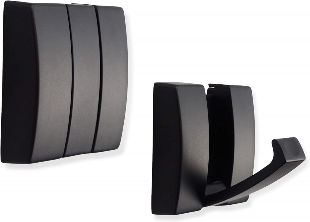 Składane wieszaki na ubrania, wytrzymałe aluminiowe wieszaki ścienne, chowane wieszaki do wieszania płaszczy, szalików (czarne, 2 sztuki)