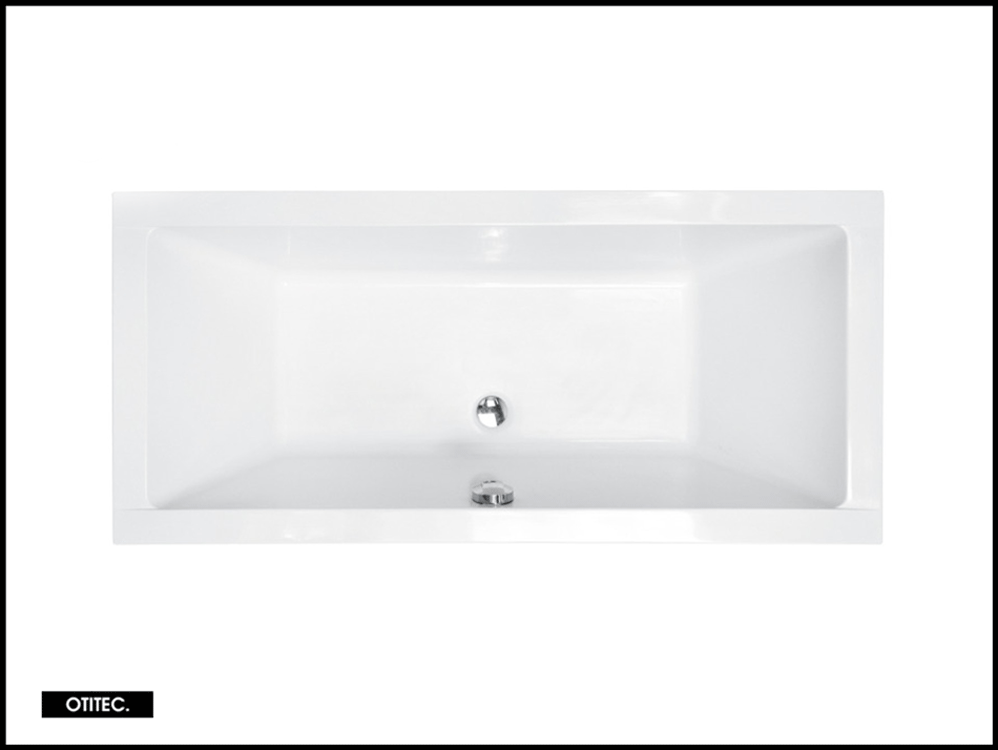 Baignoire rectangulaire à encastrer de 190 x 90 cm - BLANC - avec Repose Tête OFFERT - QUADRO SLIM - 5