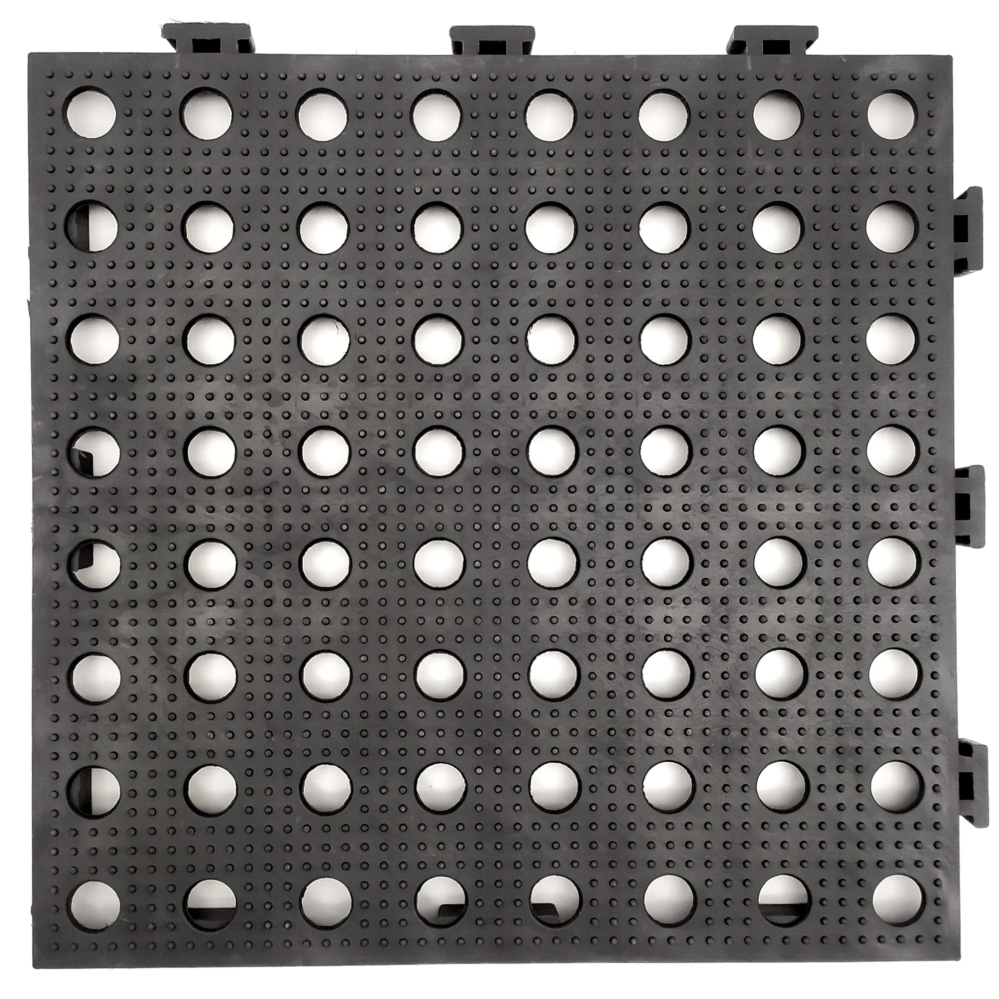 Pack 50 losetas suelo antideslizante maxi drenante negro (5,5m² aprox) ultra-resistentes: paso de coches, hostelería, industria
