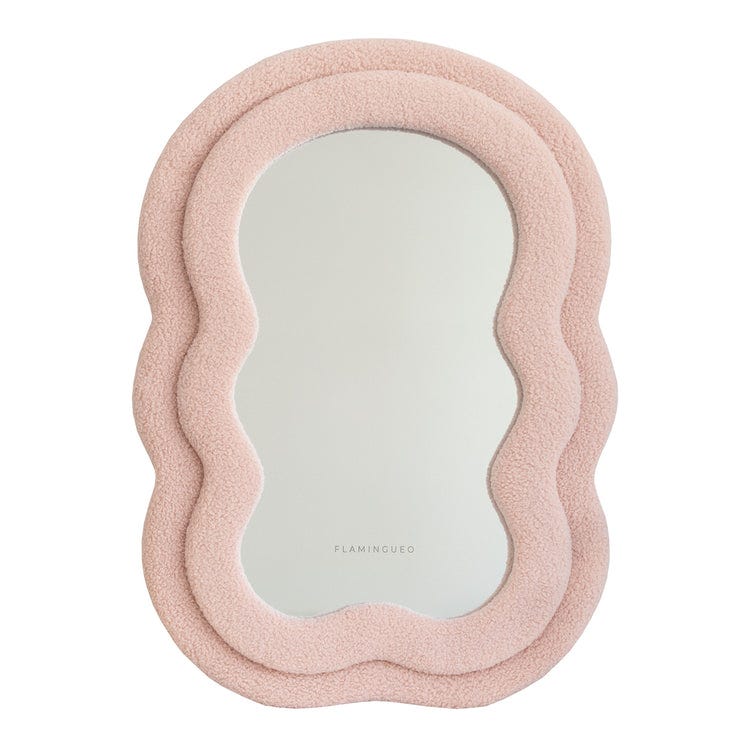 YCHMIR Petit Miroir Mural Décoratif Rose - Miroir De Bureau Et Courtoisie Élégant 25,4 Cm X 22,4 Cm