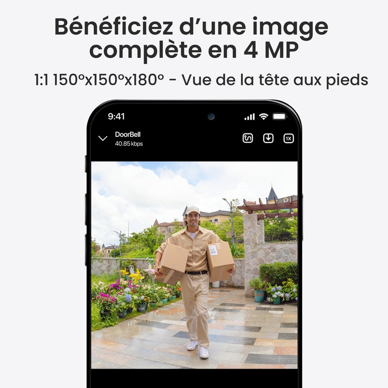 Sonnette Vidéo Batterie caméra 2K 4MP avec Chime, Détection Intelligente, 2,4/5GHz WiFi, Vision Nocturne, Reolink - 2