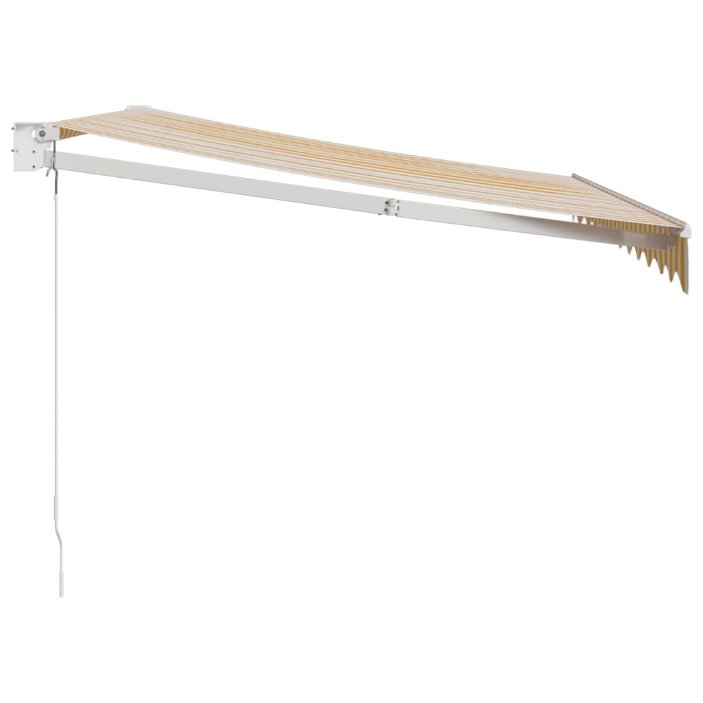 Toldo exterior | Toldo retrátil 3x2,5 m tecido e alumínio amarelo e branco CFW62923 - 4