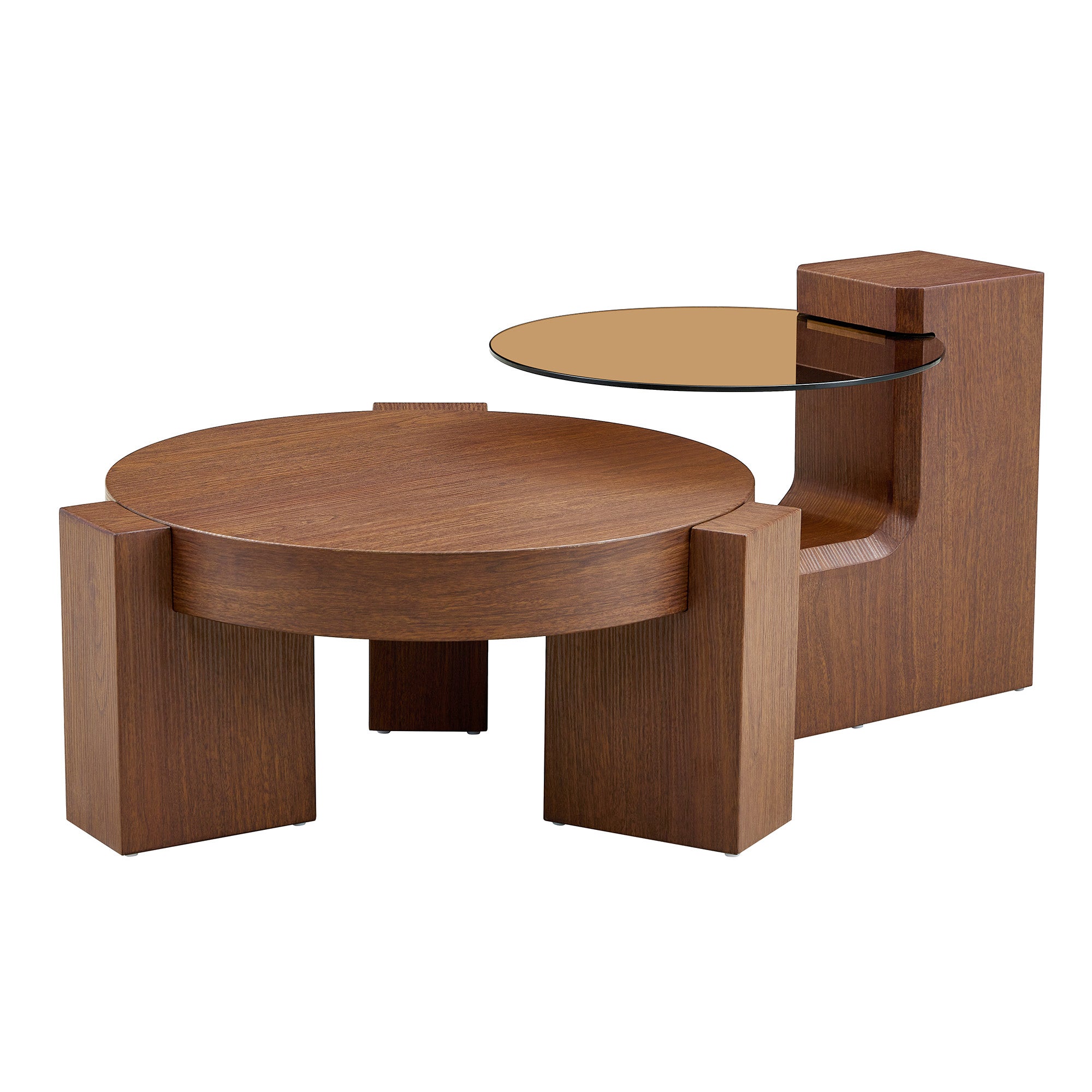 Lot de 2 tables basses ronde table d’appoint, design modulable ...