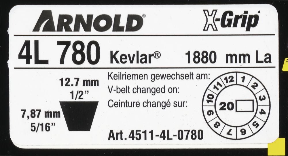 Courroie trapézoïdale X-Grip V de type 4L780 - 2