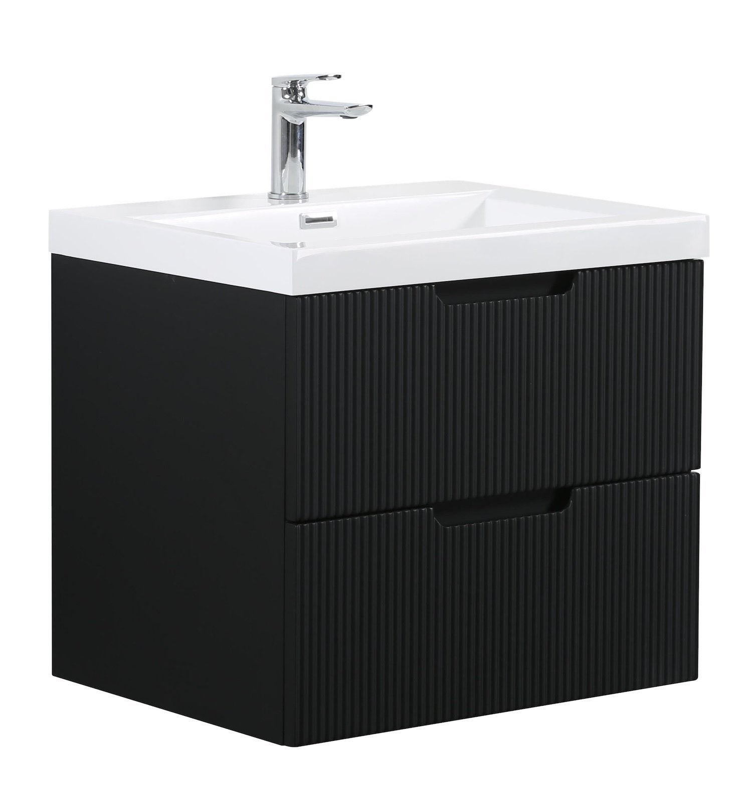 Badplaats conjunto de muebles de baño thermis 60 cm - negro - mueble de baño con lavabo