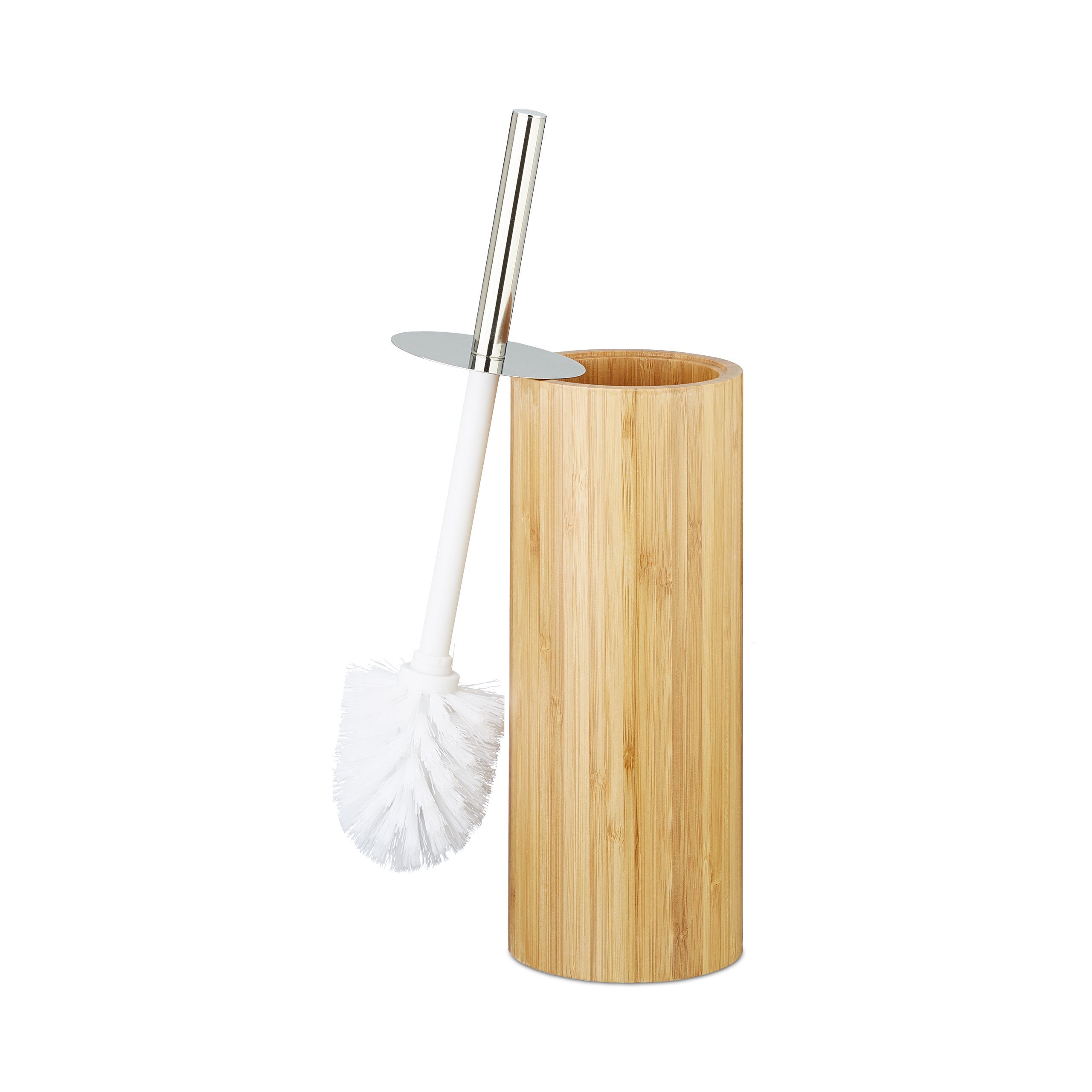Brosse WC Bambou Relaxdays - Tête Changeable Hygiénique Et Sans Perçage