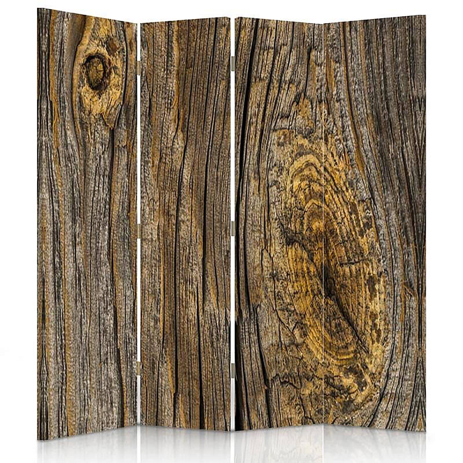 Paravent Design Bois Rustique 4 Panneaux pour Intérieur - 145 x 150 cm ...
