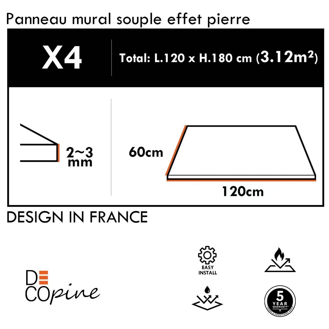 Decopine – Paneles murales flexibles efecto Travertino Beige - 2