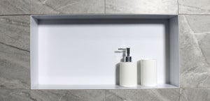 BERNSTEIN - Niche murale de douche, étagère encastrable douche acier inox, sans rebord - 60x30x10cm - BS603010 Blanc
