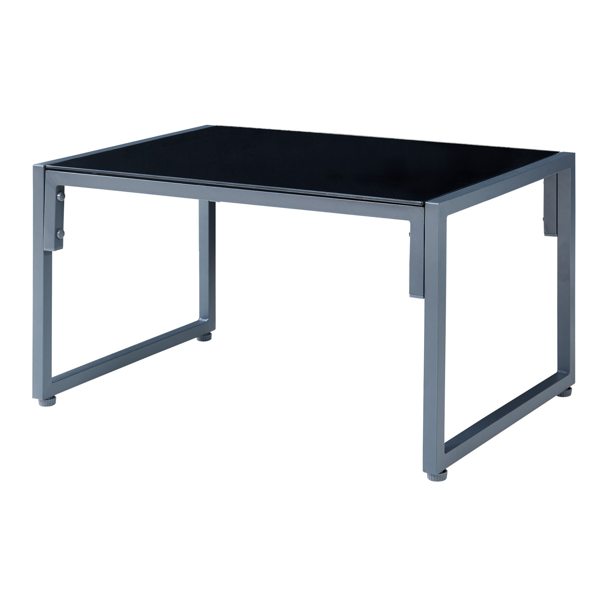 Set Salottino per Esterno Karg Divano Modulare a 3 pezzi e Tavolino con Piano in Vetro Nero Mobili da Giardino- Grigio Scuro casa.pro - 7