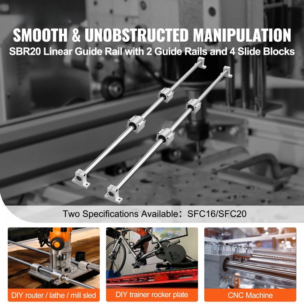 Rail Linéaire SFC20 1200 mm CNC 4 Blocs | Leroy Merlin