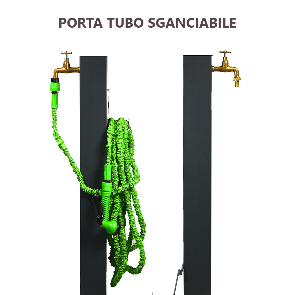 Fontaine colonne de jardin anthracite - Design moderne et durable - 2