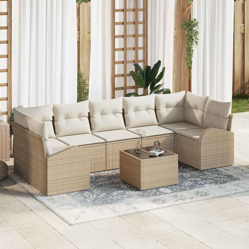 Zestaw Sof na Ogród Beżowy 55 x 55 x 37 cm polirattan vidaXL