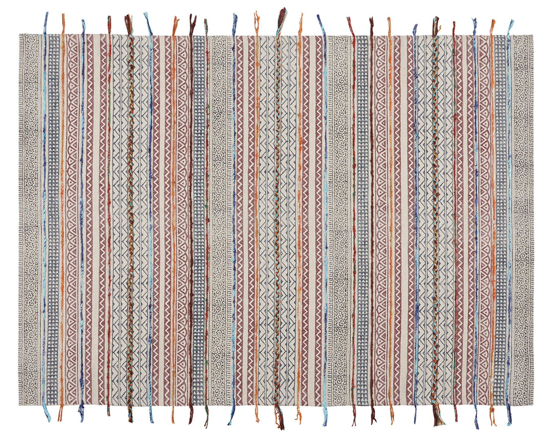 Dywan bawełniany Happy Mediterranean 160x230 cm – Ręcznie drukowany, wielokolorowy, 100% ekologiczny