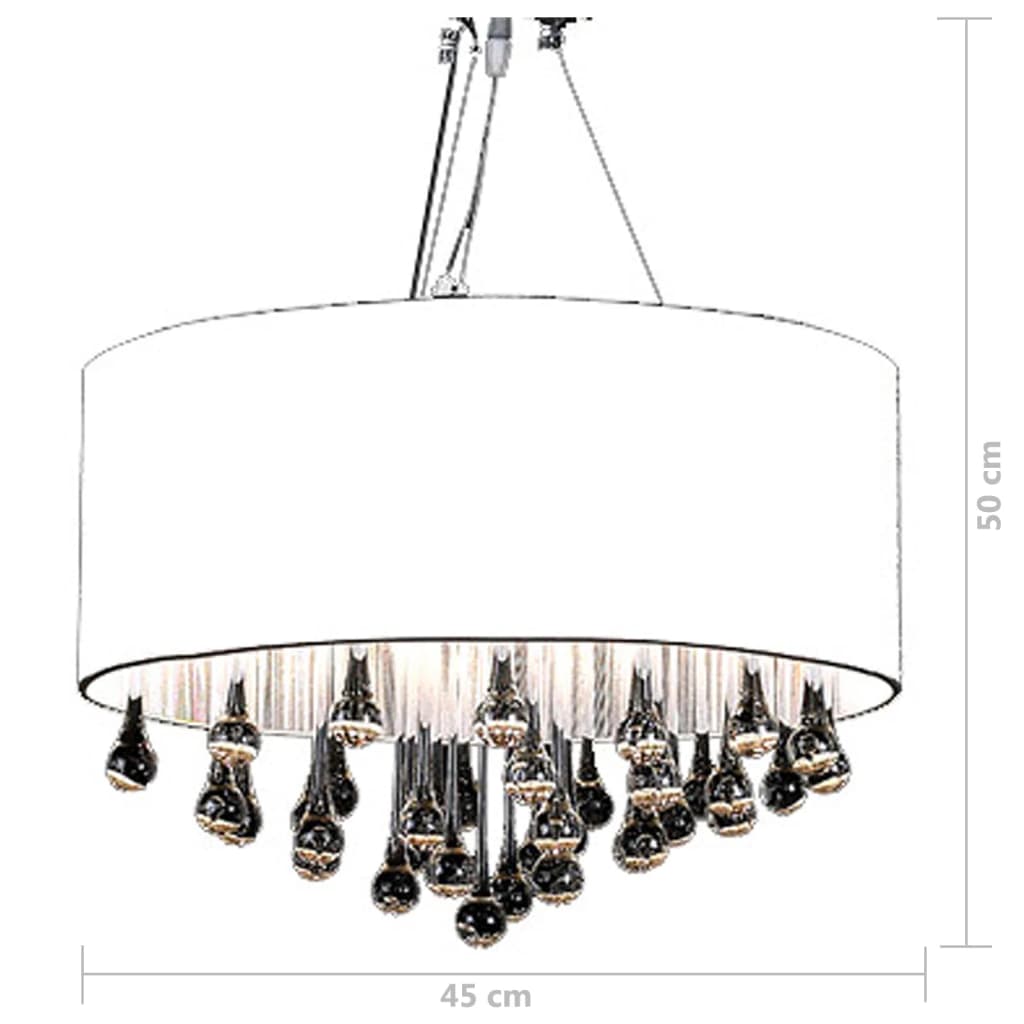 vidaXL Lustre avec 85 cristaux Blanc - 5