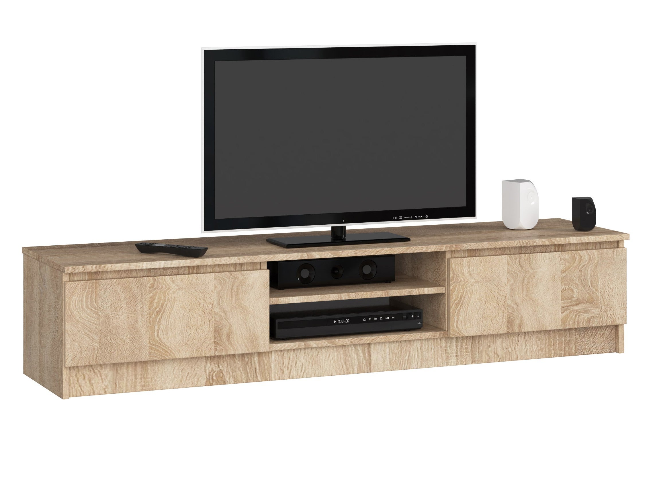 Szafka RTV AKORD Dąb Sonoma 160 cm 2 drzwi kolor Dąb Sonoma mat 2 półki 160x40x33 cm
