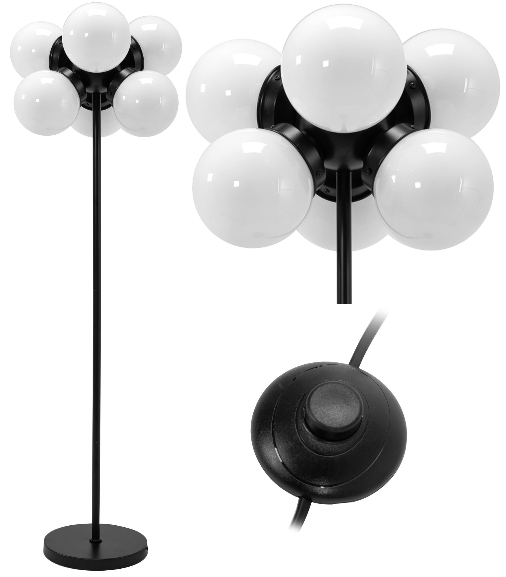 Lampa Stojąca Podłogowa Toolight App905-6F Czarny