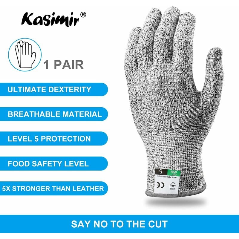 Une paire de gants anti-coupure grade 5, cuisine de qualité alimentaire protection anti-coupure abattage jardinage pêche gants de travail du bois XL - 2