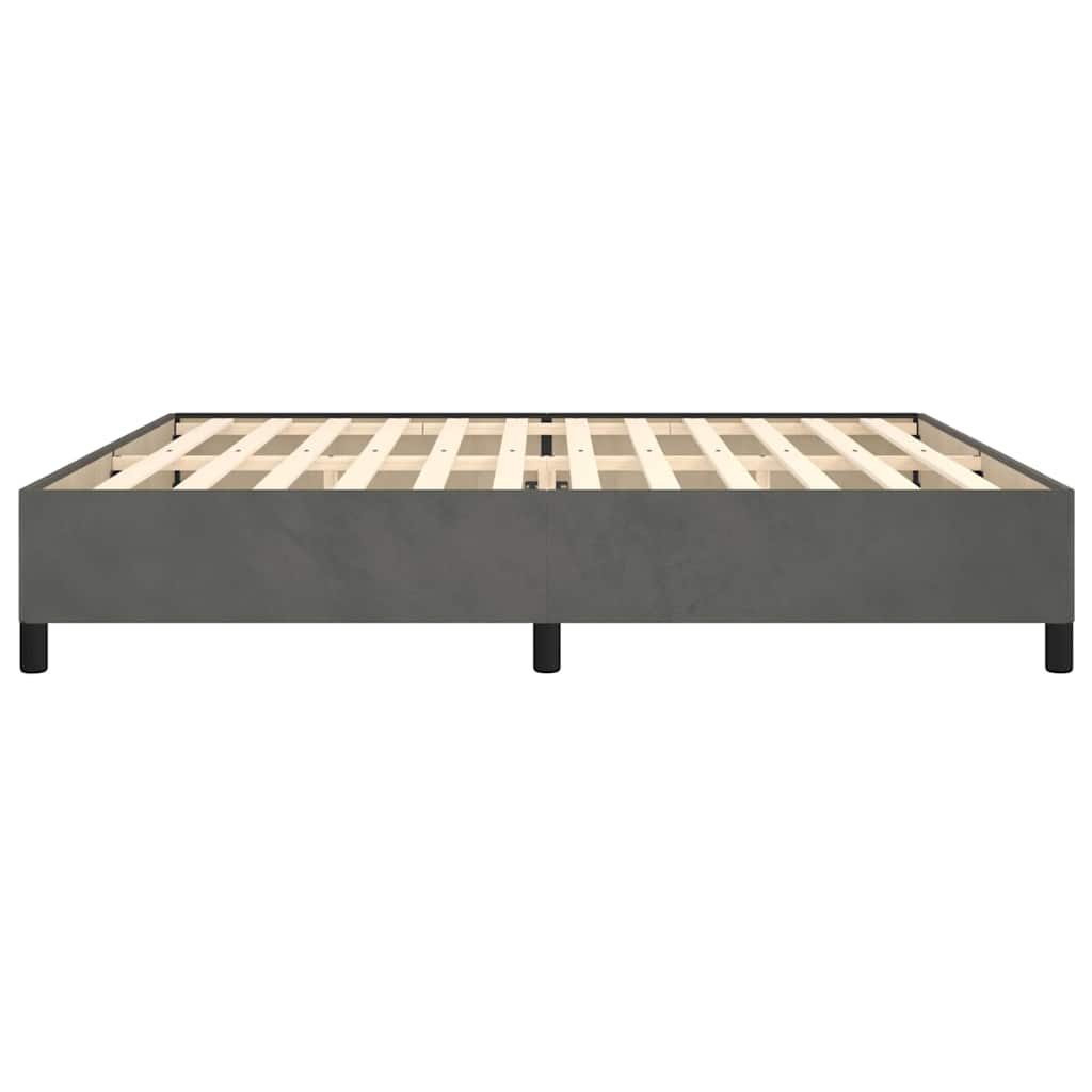 Cadre de lit sans matelas velours gris foncé 200x200 cm - 7