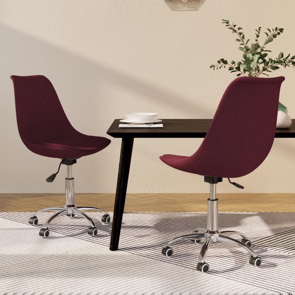 Juego de 2 sillas de comedor giratorias tela violeta vidaXL | Leroy Merlin