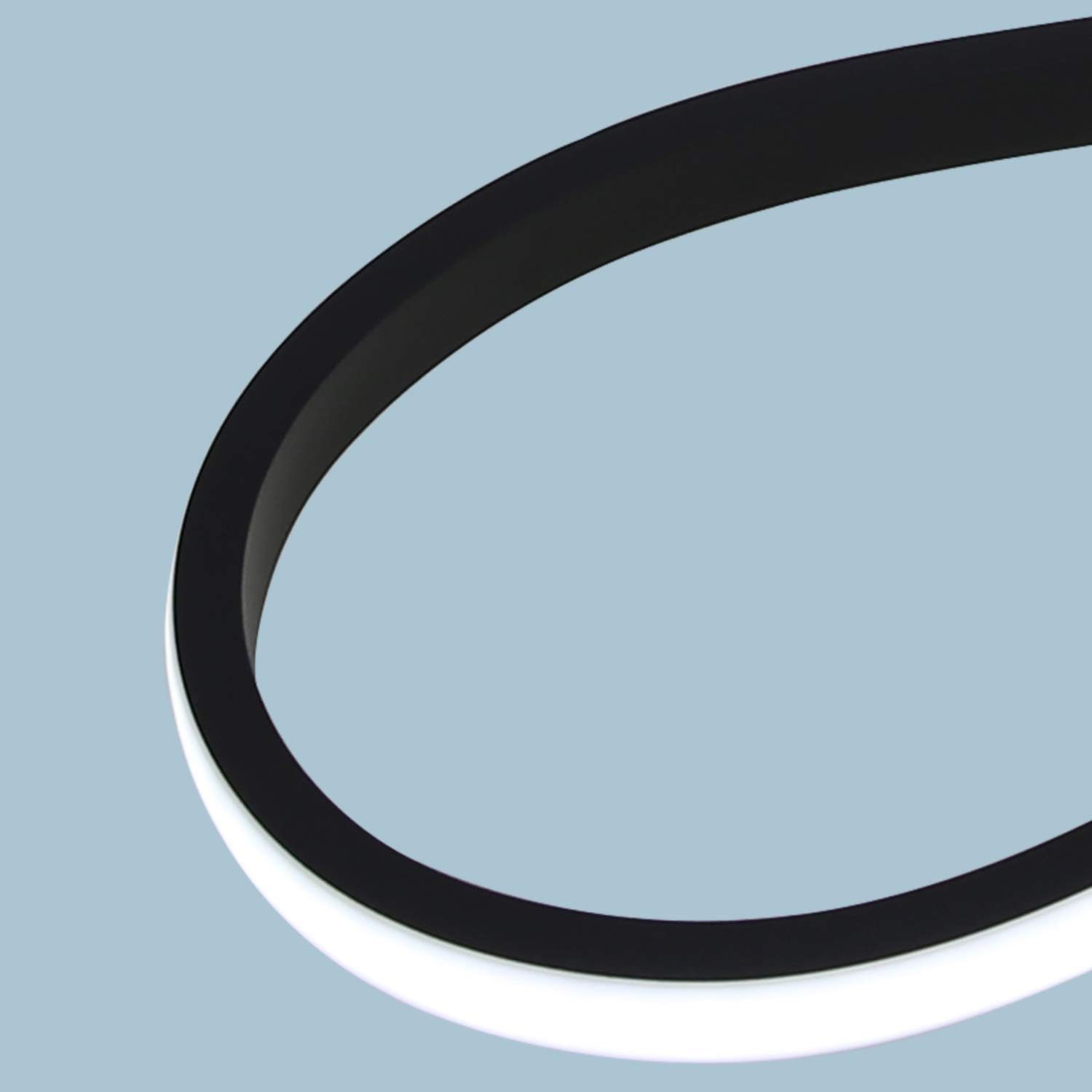 Suspension LED Nettlife pour salon&nbsp;: noire, à intensité variable, 62&nbsp;W, Ø&nbsp;58&nbsp;cm, anneaux, hauteur réglable - 4