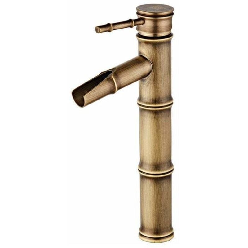 Wysoki kran bambusowy, bateria umywalkowa kaskadowa, bateria jednouchwytowa do ciepłej wody, 3 uszczelki Break Mouth, 30x81x20mm