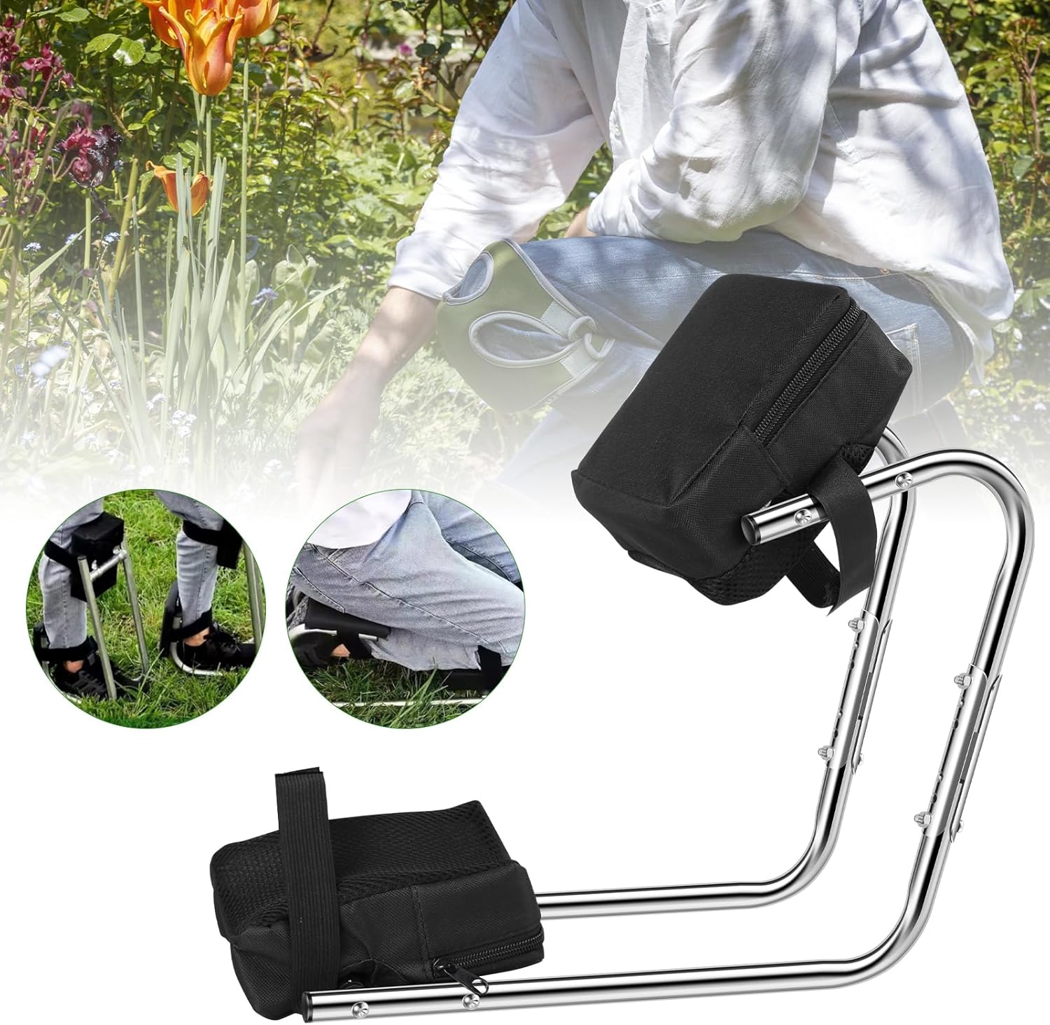 Genouillère de jardinage- Coussin de protection pour genoux de ferme - Facile à déplacer - Pour jardiniers et travaux agricoles - 7