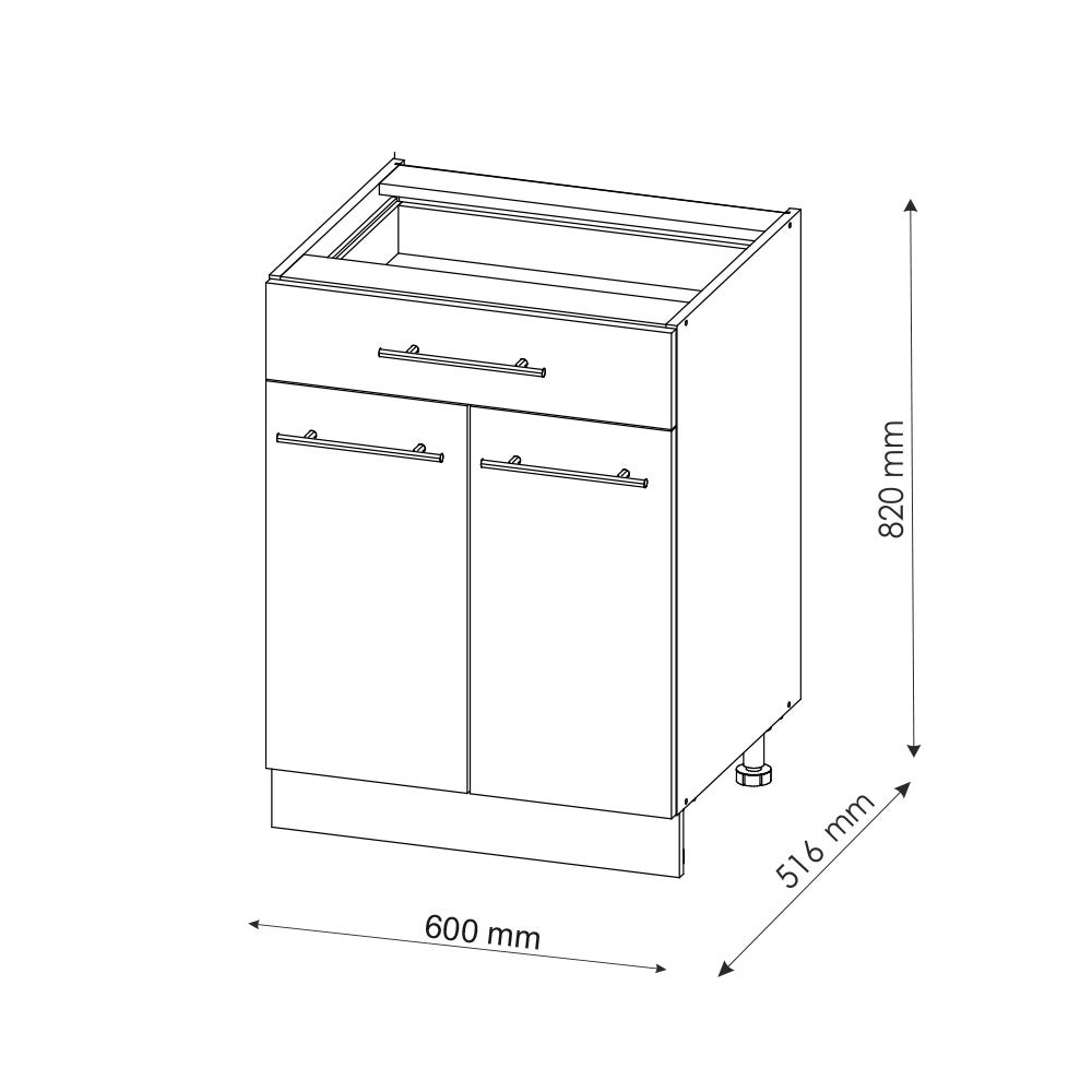 Vicco Meuble cuisine Fame-Line, Vert Or Campagne, 60cm avec tiroir, sans PT - 3