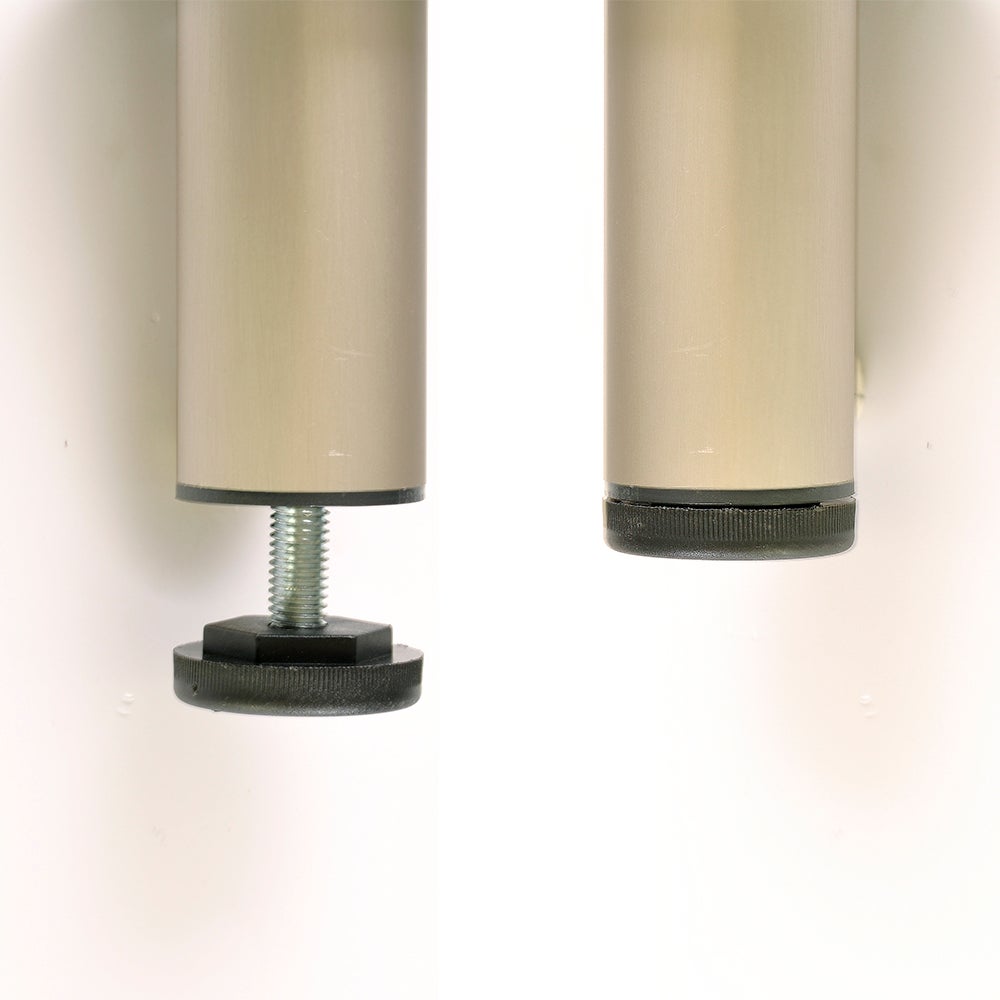 4 un. Pied de table rond en aluminium diamètre 40mm hauteur 400mm inox mat avec régulateur de nivellement - 4