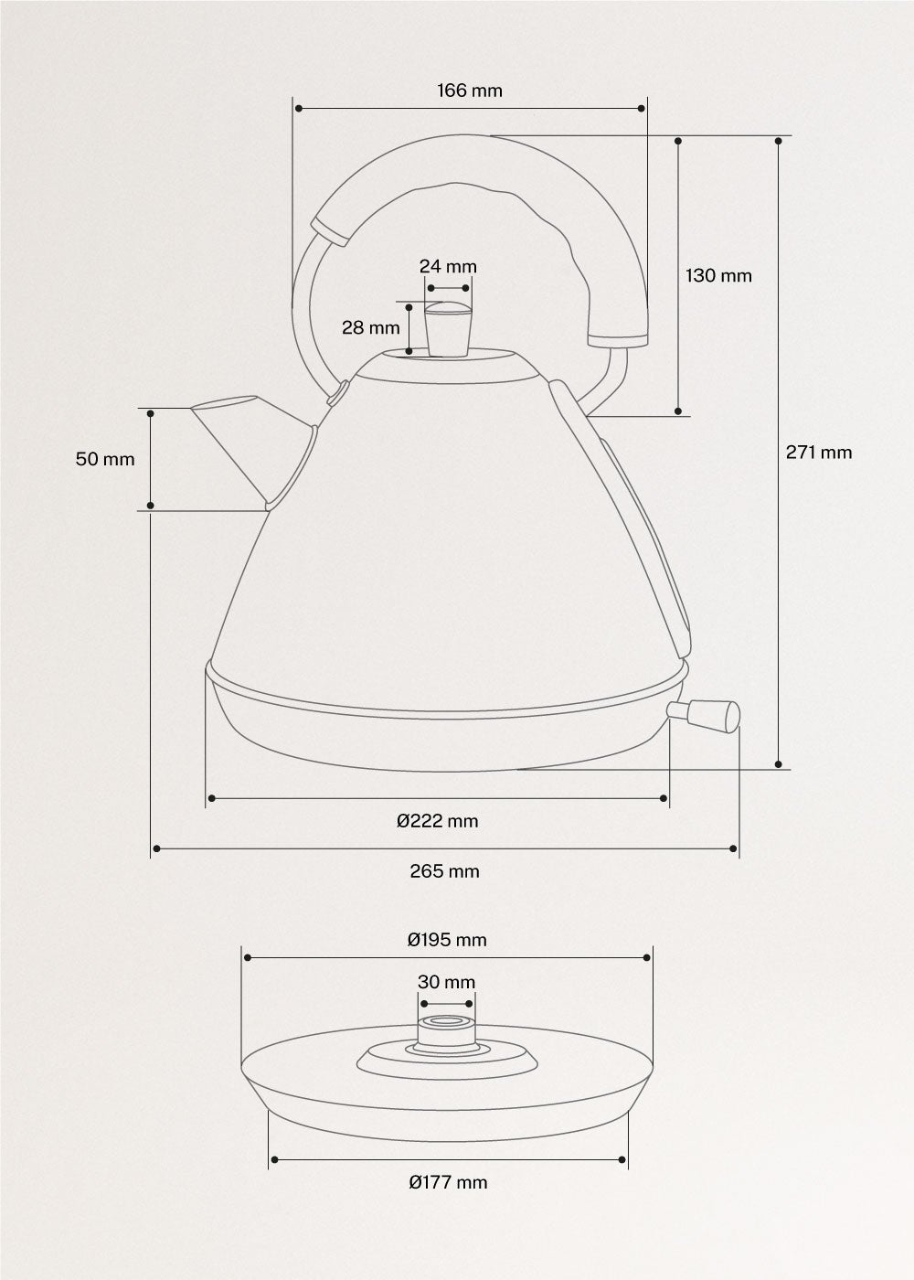 CREATE - KETTLE RETRO - Bouilloire électrique - Sable - 8