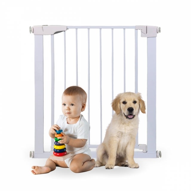 Barreira de segurança extensível 75-82 cm para criança e animais em ferro Fecho automático fixação por pressão Raily